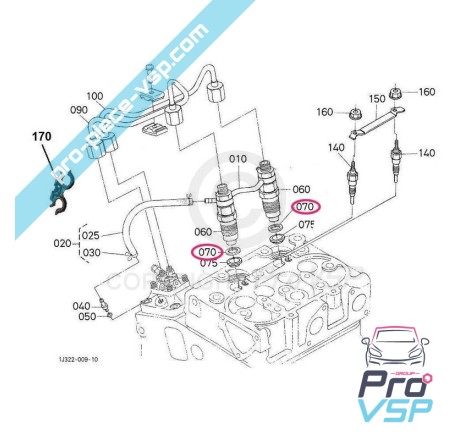 Joint d'injecteur pour moteur kubota