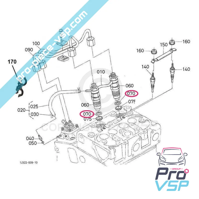 Joint d'injecteur pour moteur kubota