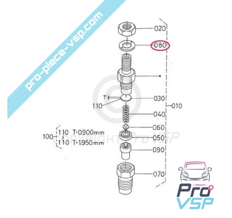 Joint de tuyau d'injecteur pour moteur kubota