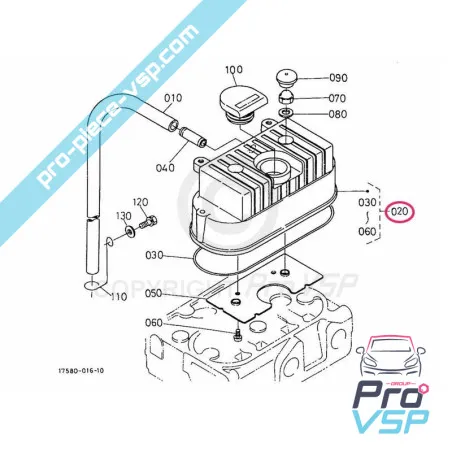 Cache culbuteur origine pour moteur Kubota
