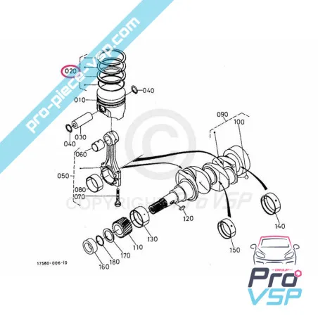 Segmente originale de coastă originale pentru motor Kubota Z402