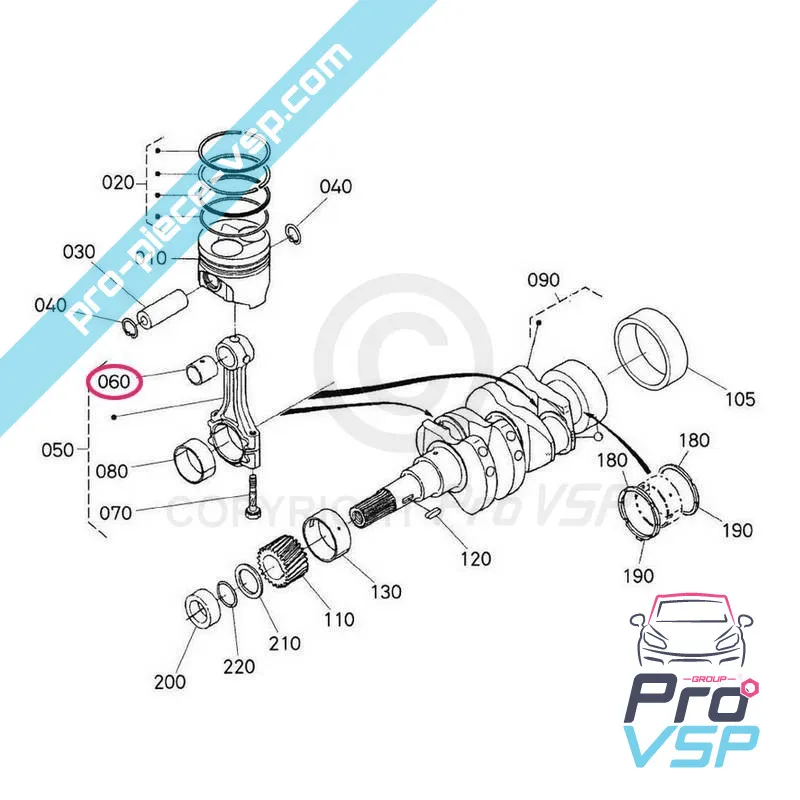 Anello originale originale per motore Kubota