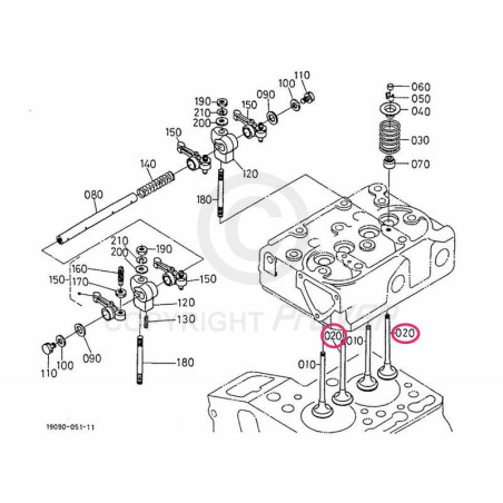 Engine exhaust valve Kubota Twin