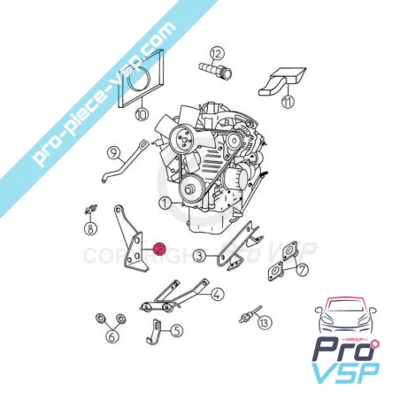 Motorhalter rechts anpassungsfähig für aixam