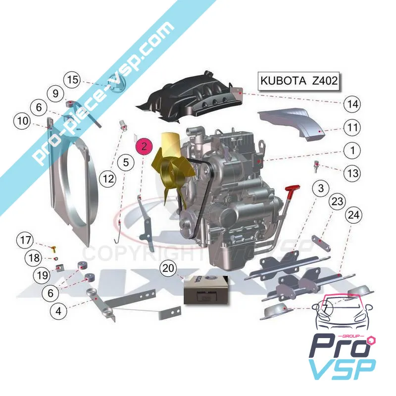 Motorhalter rechts anpassungsfähig für aixam