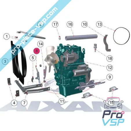 Support moteur boîte droit adaptable pour aixam