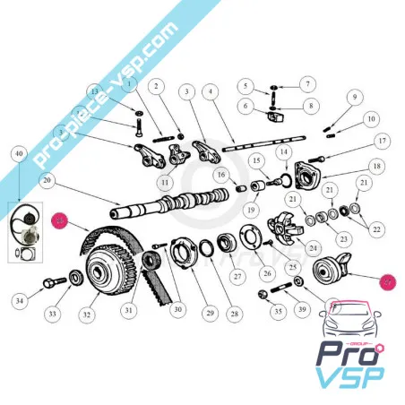 Kit di distribuzione senza pompa dell'acqua per motore Lombardini Focs Progress