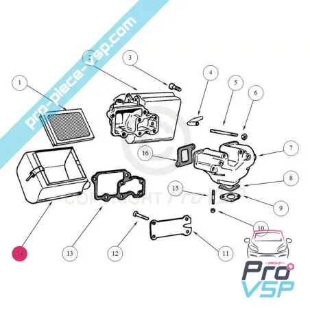Cubierta de filtro de aire de Lombardini focs y progress