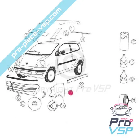 Ala anteriore sinistra adattabile in ABS per aixam 500.4 500.5