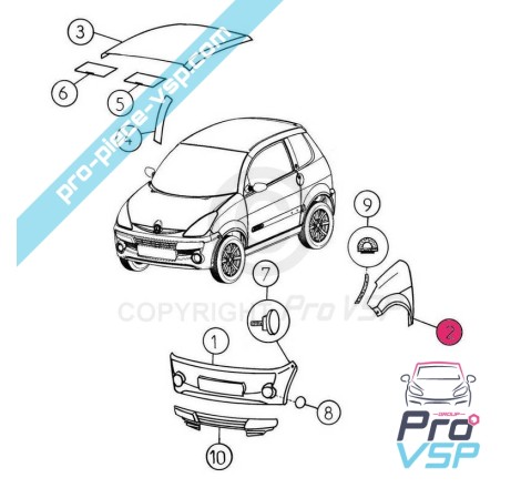 Aile avant gauche adaptable en abs pour aixam city crossline roadline scouty