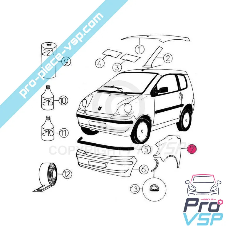 Front stânga Aripă ABS ABS plastic pentru Aixam 400evo 400.4