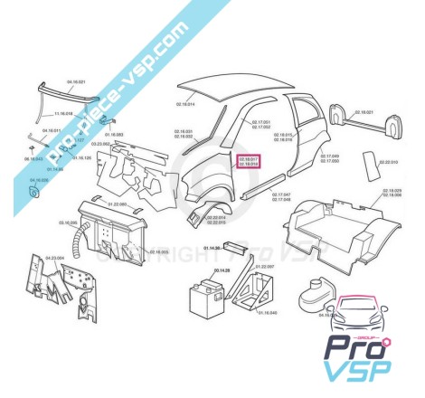 Aile avant gauche adaptable en plastique ABS pour Chatenet Barooder Speedino