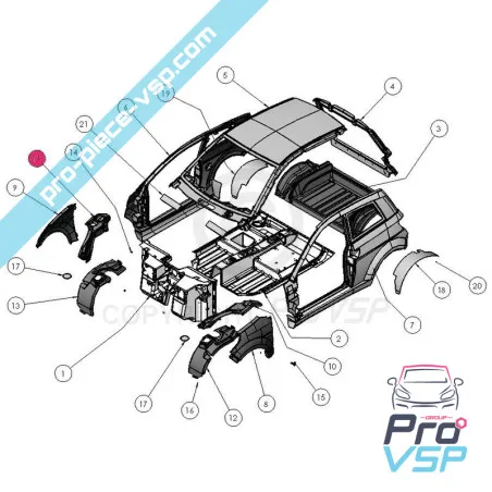 Joue d'aile avant droite occasion pour Ligier Ixo