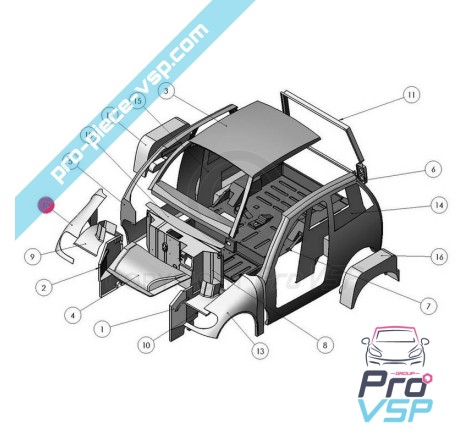 Aile avant droite adaptable en plastique ABS pour ligier xtoo 1 et 2