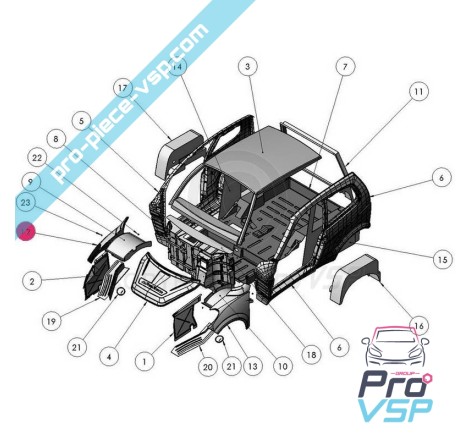 Abs plástico adaptável da asa dianteira direita para Ligier Xtoo R Rs s Optimax