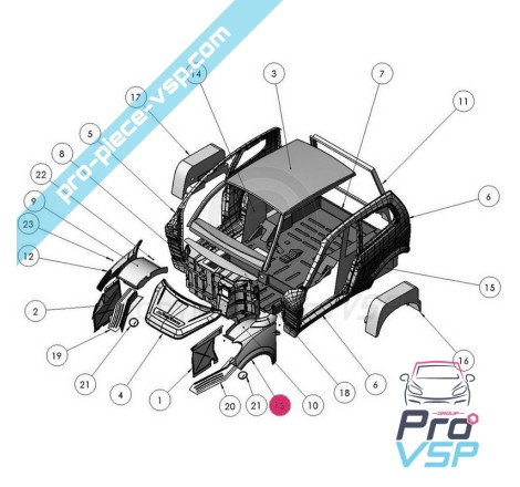 Aile avant gauche adaptable en plastique ABS pour Ligier Xtoo R RS S Optimax