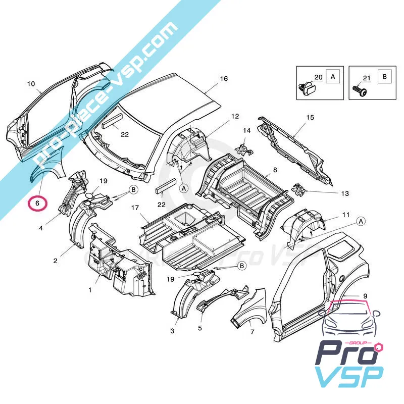 Aile avant droite adaptable en plastique ABS pour Ligier Js50 et Js50L ( phase 1 )