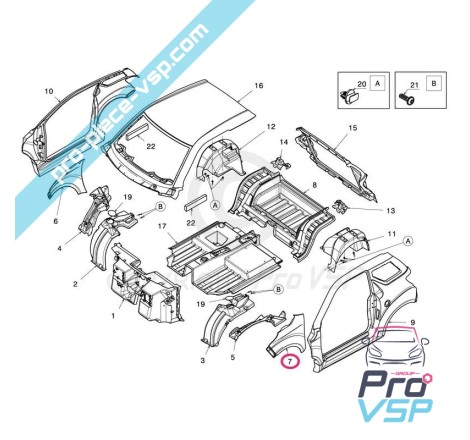 Plástico Abs para a mão esquerda dianteira para a mão para Ligier JS50 e JS50L (Fase 1)