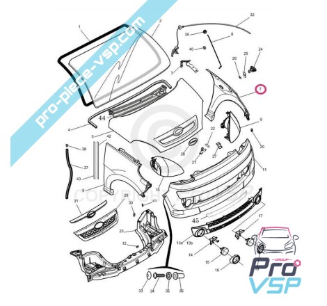Front Front Esquerda Adaptável ABS Plástico para Microcar MGo1 MGo2