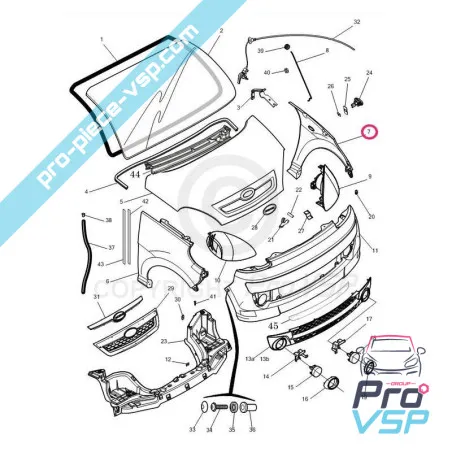 Front anteriore sinistro Adattabile ABS Plastica ABS per microcar MGO1 MGO2