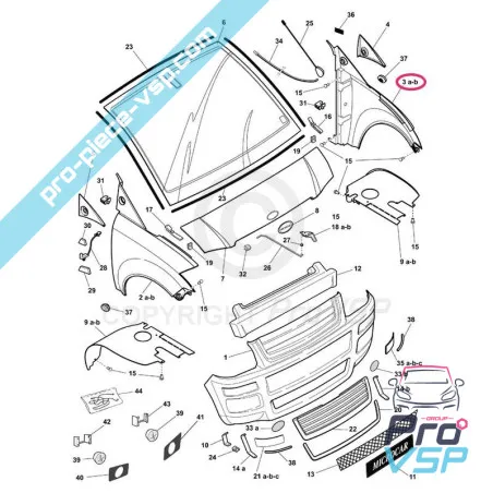 Ala anteriore a sinistra Adattabile ABS plastica ABS per Microcar Mc1 Mc2