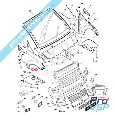 Oikea etusivu sopeutuva muovi ABS Microcar Mc1 Mc2