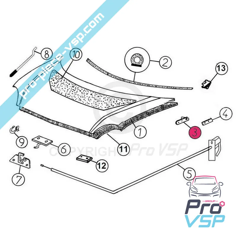 Charnière gauche de capot origine pour Aixam