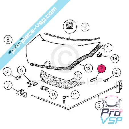 Vänster huva gångjärns ursprung för Aixam