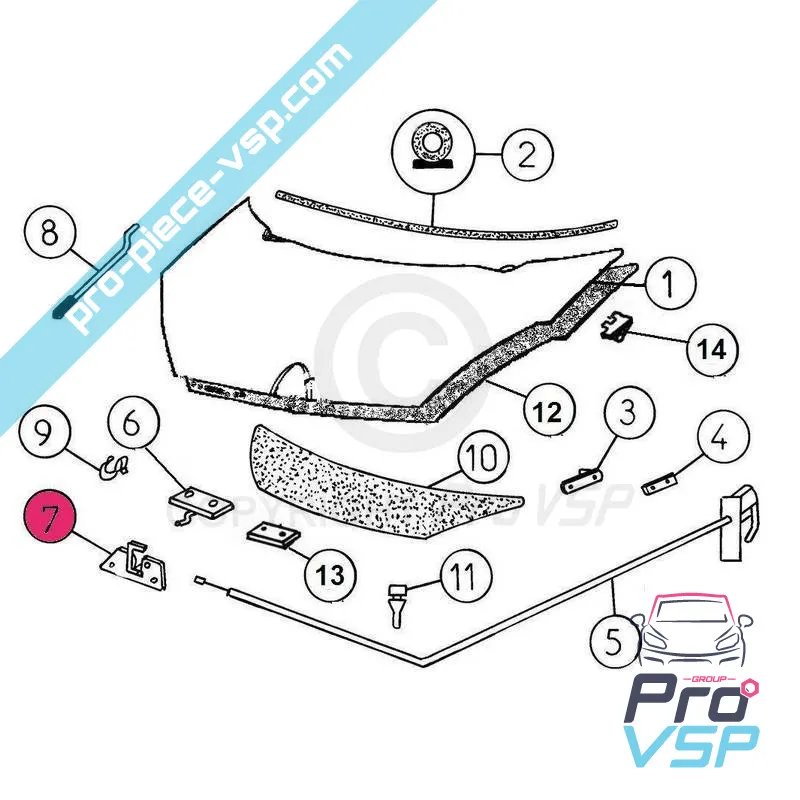 Hood lock for Aixam Minauto Mega