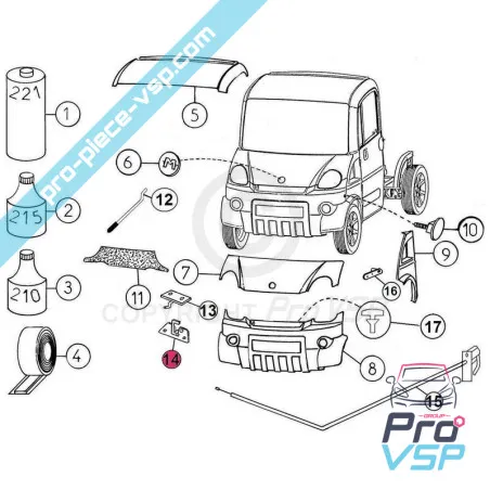 Hood lock for Aixam Minauto Mega
