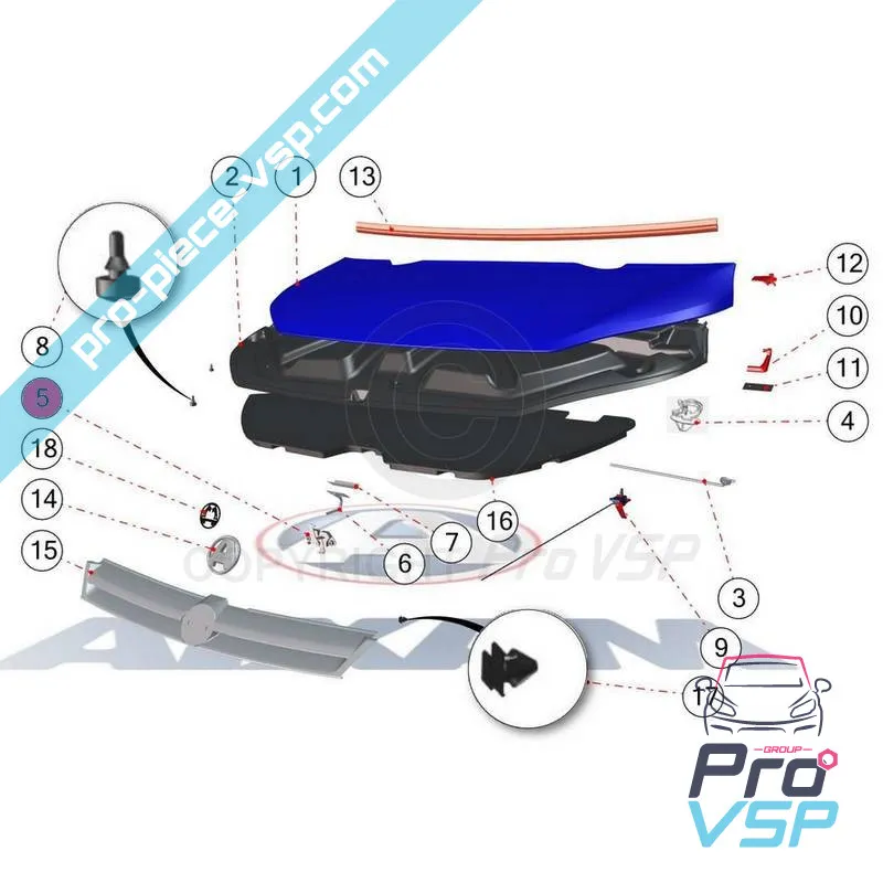 Hood lock for Aixam Minauto Mega