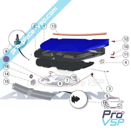 Hood lock for Aixam Minauto Mega