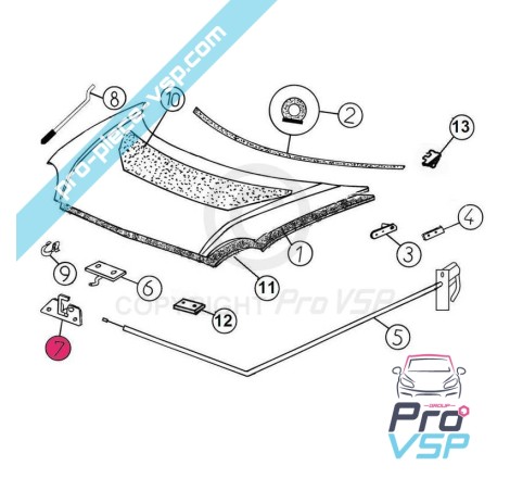 Serrure de capot pour Aixam Minauto Mega