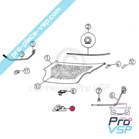 Serrure de capot pour Aixam Minauto Mega