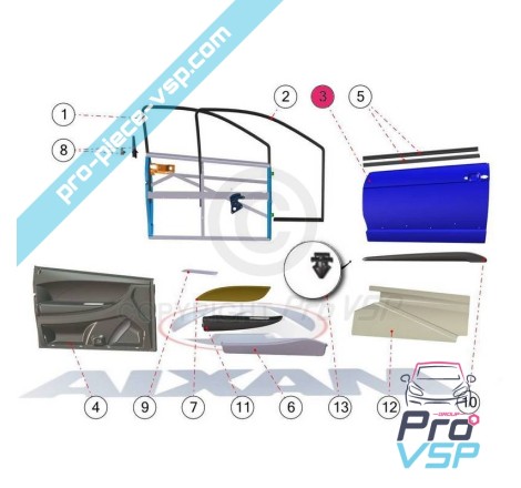 Painel externo da porta esquerda