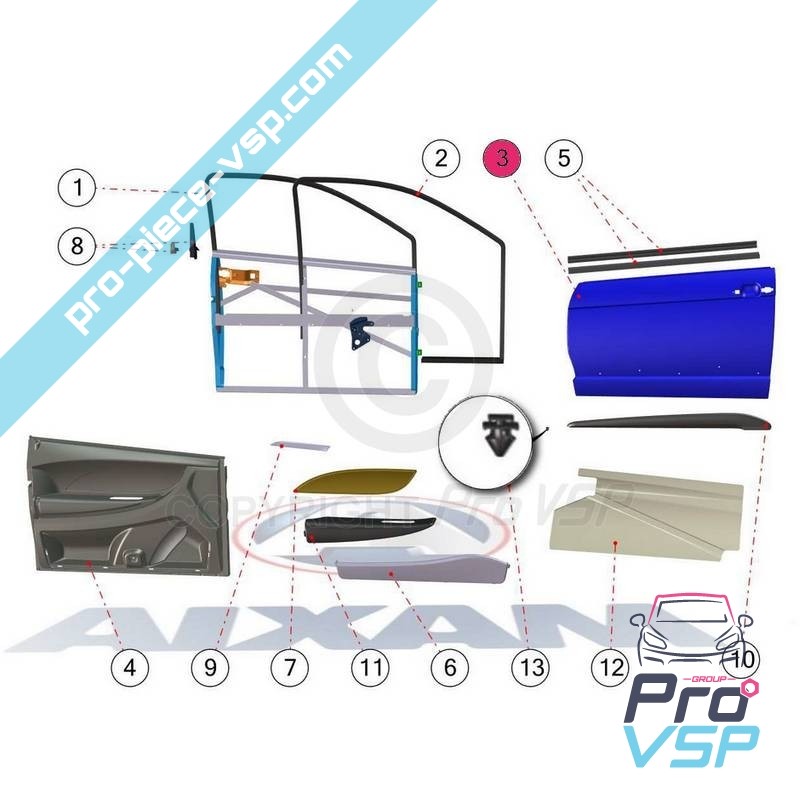 Painel externo da porta esquerda