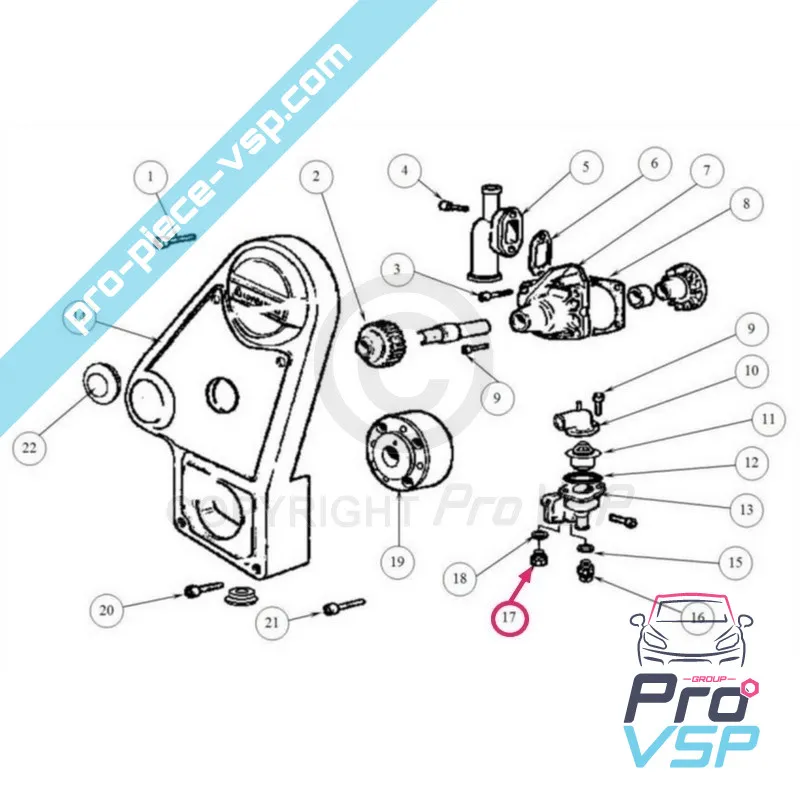 Bouchon de boitier de thermostat diamètre 14