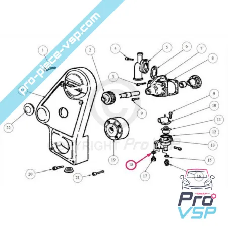Joint de bouchon ou sonde de température pour moteur Lombardini Focs, Progress