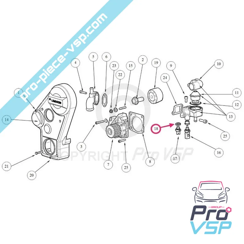 Sensor de temperatura de la articulación o del motor Lombardini Focs, Progress