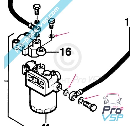 Solenoid valve joint / 14x18x1.5 mm
