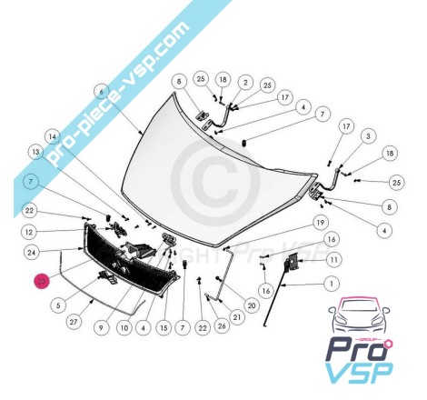 Suporte de bloqueio de capuz para Ligier Xtoo 1 2 max