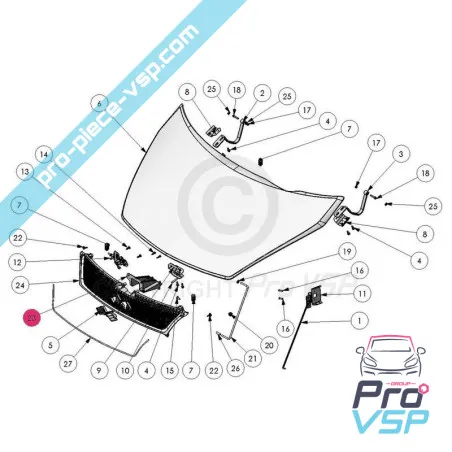 Hood-Sperrhalter für Ligier Xtoo 1 2 max