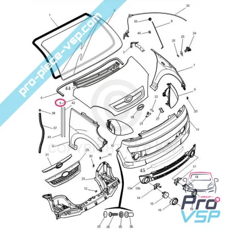 Coprire ABS plastico adattabile per Microcar Mgo 1