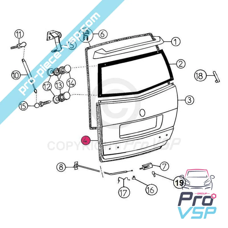 Panel Hatchback adaptable adaptable en ABS aixam a721 a741 a751 crossline Fase 1 y 2