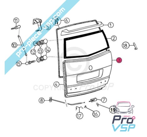 Panneau extérieur de hayon adaptable en plastique ABS pour Aixam A721 A741 A751 Crossline