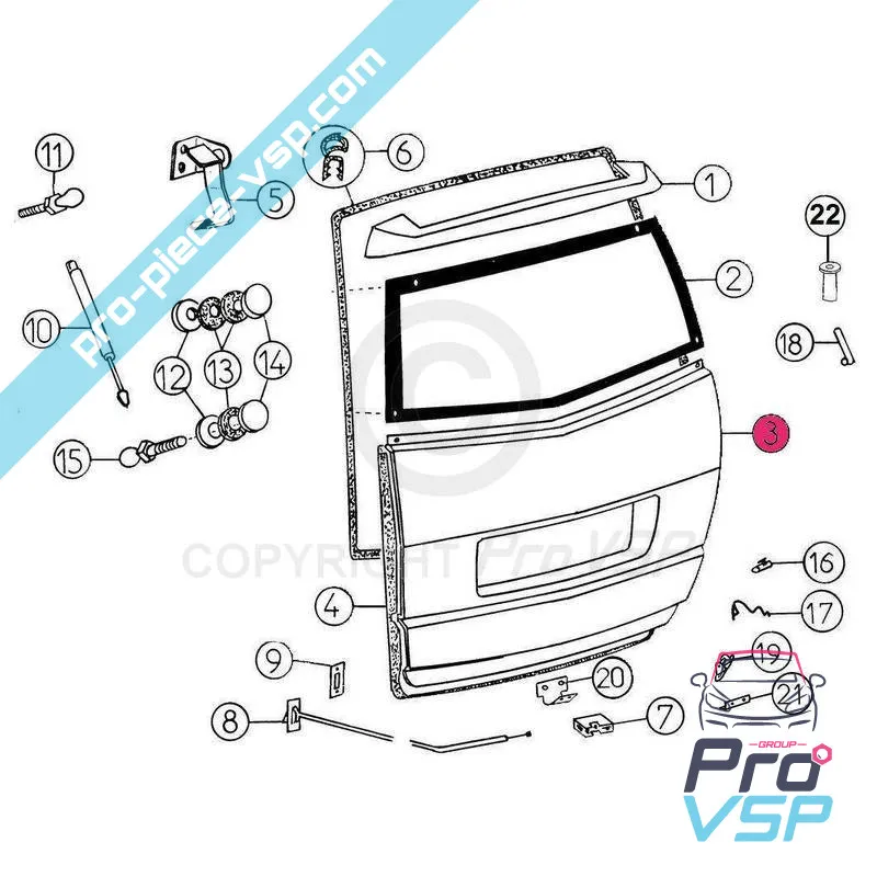 Panneau extérieur de hayon adaptable en plastique ABS pour Aixam City City S Roadline
