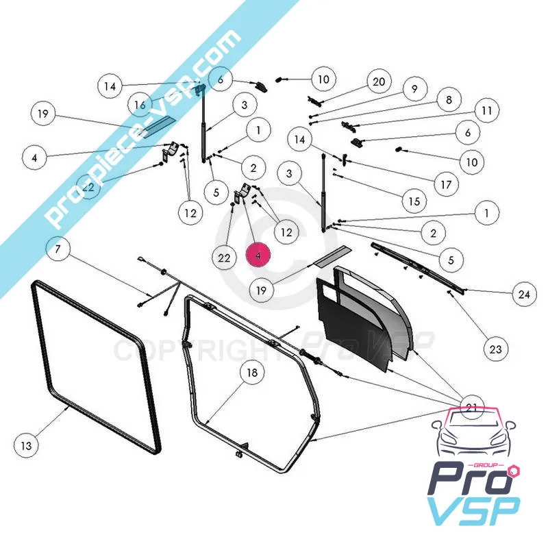 Charnière de hayon pour ligier nova xtoo 1 2 max r s rs