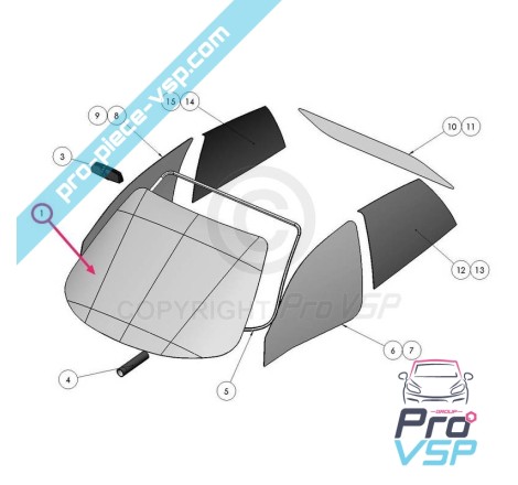 Pára-brisa adaptável para Ligier