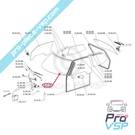 Windshield for chatenet ch26 , ch28 , ch30 , ch32 ,pick-up , sporteevo