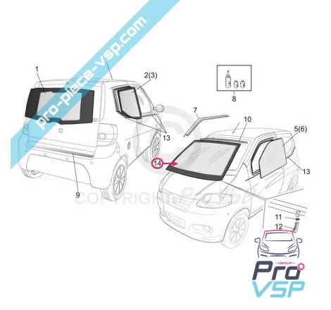 Pára-brisa para Casalini M10 M110 M12